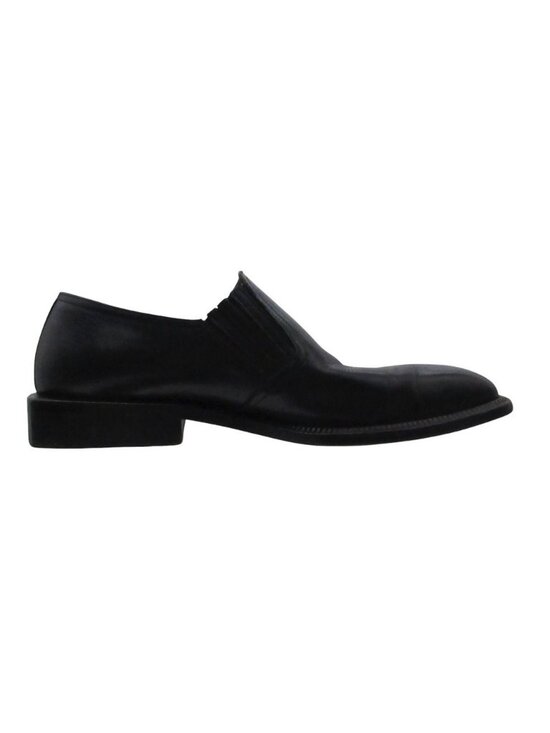 Louis Vuitton Slip on Leather Loafers Shoes Side Gore Square Toe Black 6 main image 8